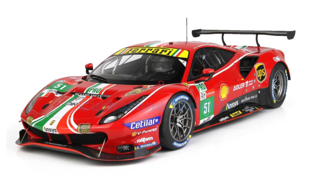 Product 1:18 | BBR Models P18213A | Ferrari 488 GTE LMGTE | AF Corse 2021 #51 - C.Ledogar - J.Calado - A.Pier Guidi