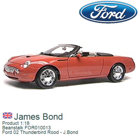 Product 1:18 | Beanstalk FOR010013 | Ford 02 Thunderbird Rood - J.Bond