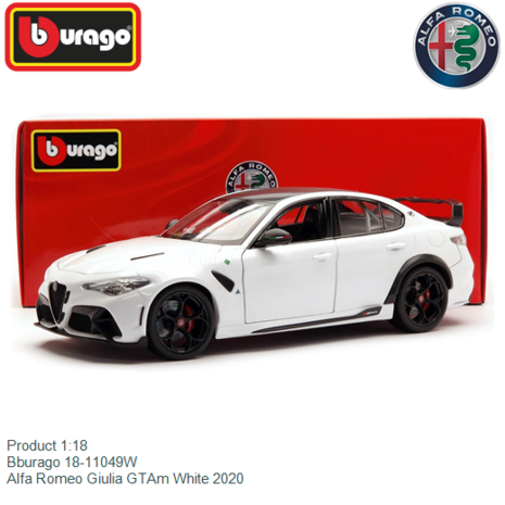 Product 1:18 | Bburago 18-11049W | Alfa Romeo Giulia GTAm White 2020