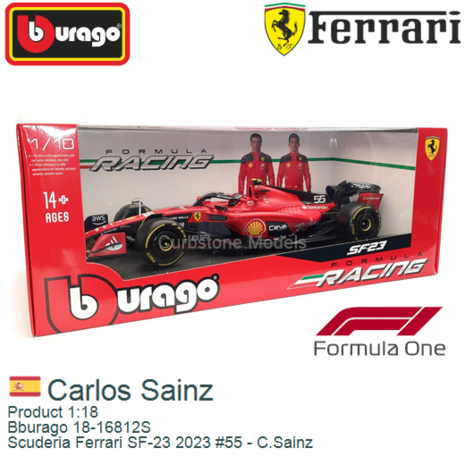 Product 1:18 | Bburago 18-16812S | Scuderia Ferrari SF-23 2023 #55 - C.Sainz