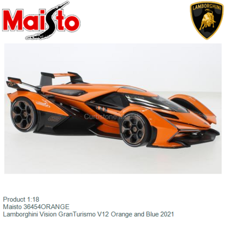 Product 1:18 | Maisto 36454ORANGE | Lamborghini Vision GranTurismo V12 Orange and Blue 2021