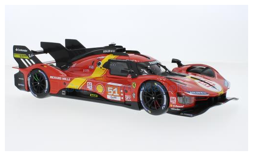 Product 1:18 | Bburago 18-16301 | Ferrari 499P Hypercar | AF-Corse 2023 #51 - J.Calado - A.Giovinazzi - A.Pier Guidi