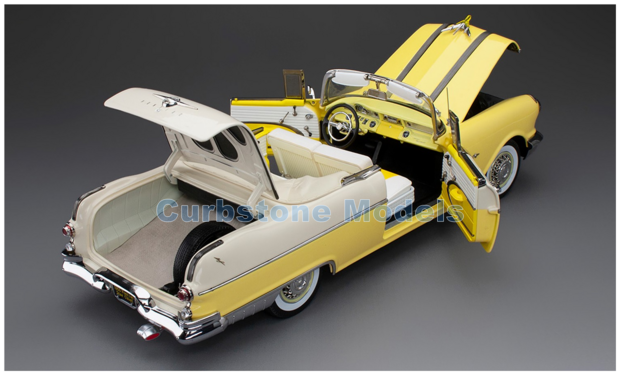 Product 1:18 | Sunstar 5059 | Pontiac Star Chief Open Convertible Avalon Yellow and White Mist 1955