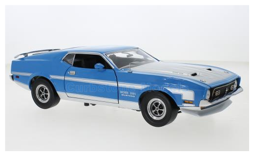 Product 1:18 | Sunstar 3628 | Ford Mustang Boss 351 Blue and silver 1971