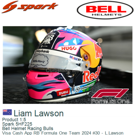 Product 1:5 | Spark 5HF225 | Bell Helmet Racing Bulls | Visa Cash App RB Formula One Team 2024 #30 - L.Lawson