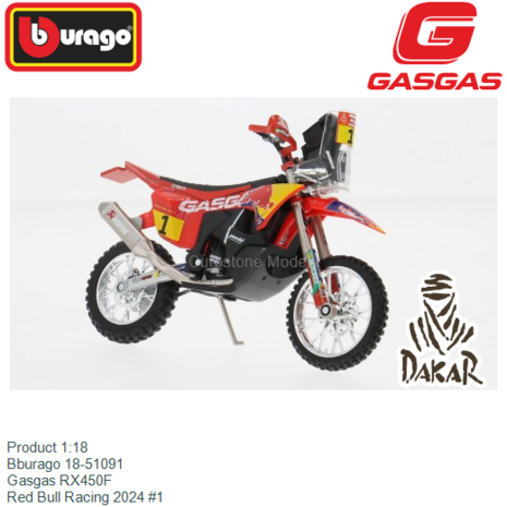 Product 1:18 | Bburago 18-51091 | Gasgas RX450F | Red Bull Racing 2024 #1