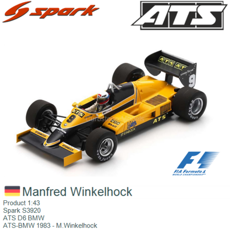 Product 1:43 | Spark S3920 | ATS D6 BMW | ATS-BMW 1983 - M.Winkelhock