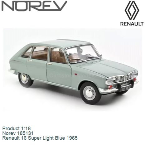 Product 1:18 | Norev 185131 | Renault 16 Super Light Blue 1965