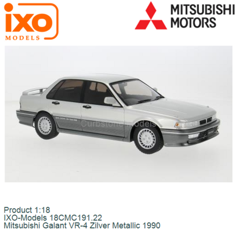 Product 1:18 | IXO-Models 18CMC191.22 | Mitsubishi Galant VR-4 Zilver Metallic 1990