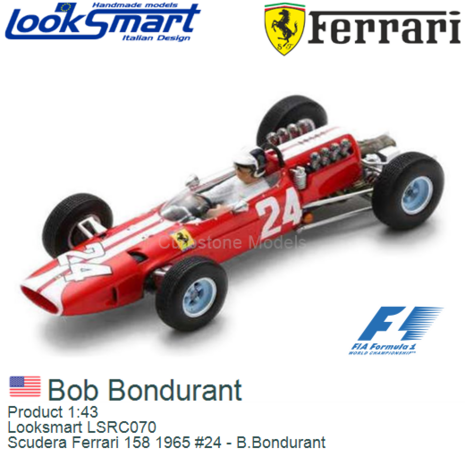 Product 1:43 | Looksmart LSRC070 | Scudera Ferrari 158 1965 #24 - B.Bondurant