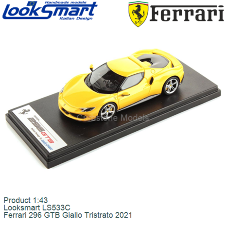 Product 1:43 | Looksmart LS533C | Ferrari 296 GTB Giallo Tristrato 2021