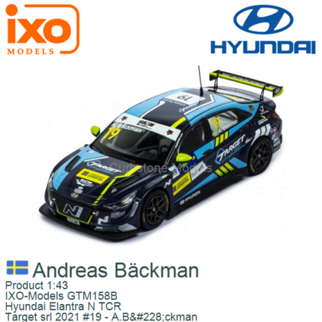 Product 1:43 | IXO-Models GTM158B | Hyundai Elantra N TCR | Target srl 2021 #19 - A.B&#228;ckman