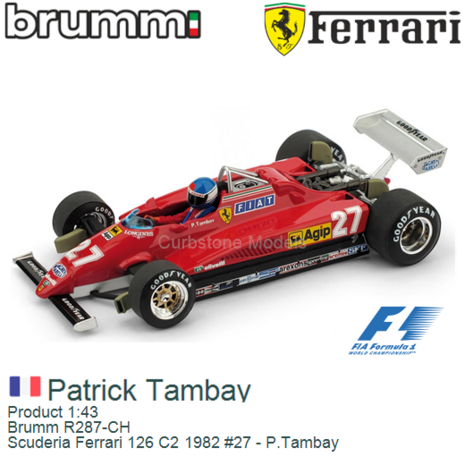 Product 1:43 | Brumm R287-CH | Scuderia Ferrari 126 C2 1982 #27 - P.Tambay