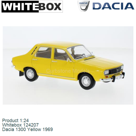 Product 1:24 | Whitebox 124207 | Dacia 1300 Yellow 1969