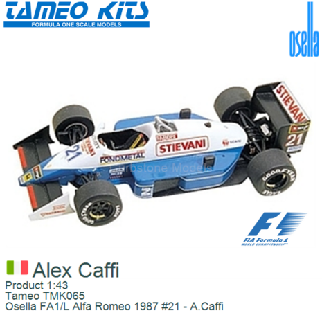 Product 1:43 | Tameo TMK065 | Osella FA1/L Alfa Romeo 1987 #21 - A.Caffi