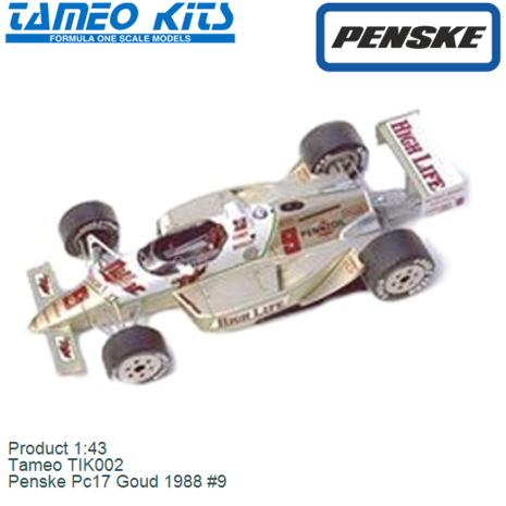 Product 1:43 | Tameo TIK002 | Penske Pc17 Goud 1988 #9