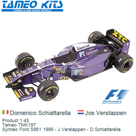 Product 1:43 | Tameo TMK197 | Symtec Ford S951 1995 - J.Verstappen - D.Schiattarella