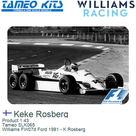 Product 1:43 | Tameo SLK065 | Williams FW07d Ford 1981 - K.Rosberg