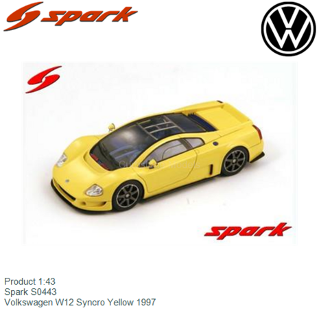 Product 1:43 | Spark S0443 | Volkswagen W12 Syncro Yellow 1997