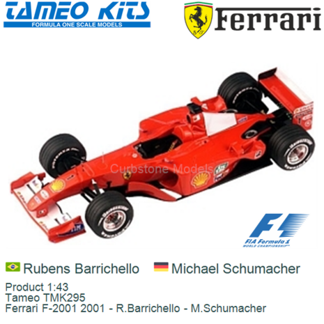 Product 1:43 | Tameo TMK295 | Ferrari F-2001 2001 - R.Barrichello - M.Schumacher