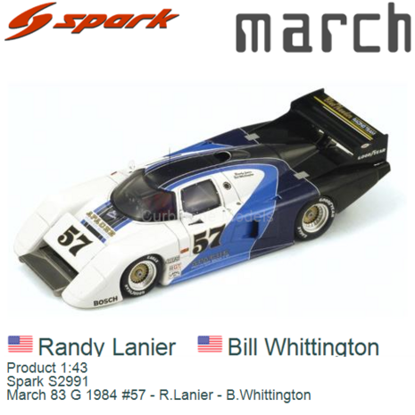 Product 1:43 | Spark S2991 | March 83 G 1984 #57 - R.Lanier - B.Whittington