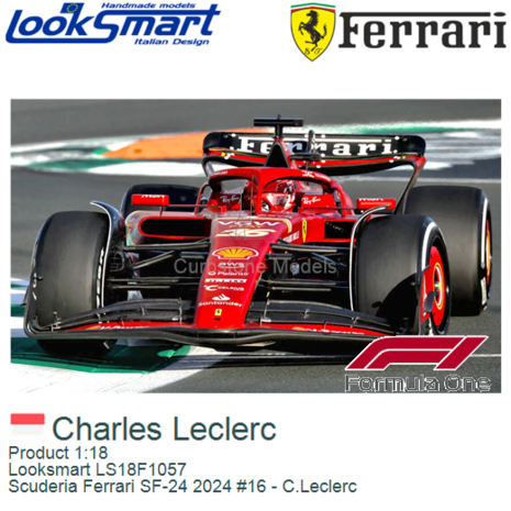 Product 1:18 | Looksmart LS18F1057 | Scuderia Ferrari SF-24 2024 #16 - C.Leclerc