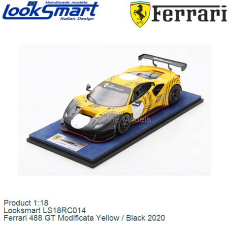 Product 1:18 | Looksmart LS18RC014 | Ferrari 488 GT Modificata Yellow / Black 2020
