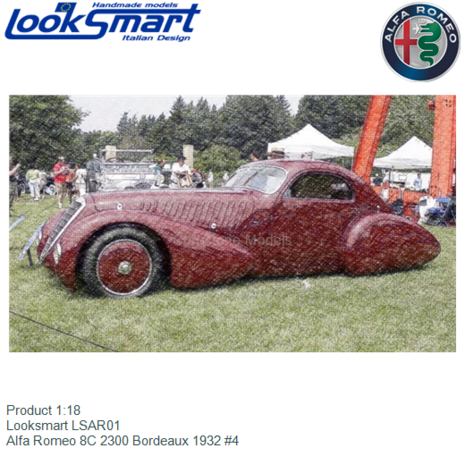 Product 1:18 | Looksmart LSAR01 | Alfa Romeo 8C 2300 Bordeaux 1932 #4