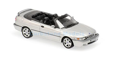 Product 1:43 | Minichamps 940170831 | Saab 9-3 Aero Cabrio Zilver metallic 2001