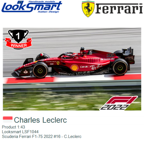 Product 1:43 | Looksmart LSF1044 | Scuderia Ferrari F1-75 2022 #16 - C.Leclerc