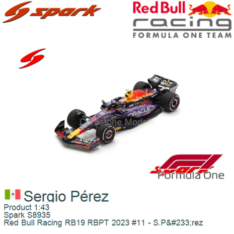 Product 1:43 | Spark S8935 | Red Bull Racing RB19 RBPT 2023 #11 - S.P&#233;rez