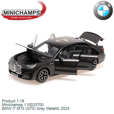 Product 1:18 | Minichamps 110023700 | BMW i7 M70 (G70) Grey Metallic 2024