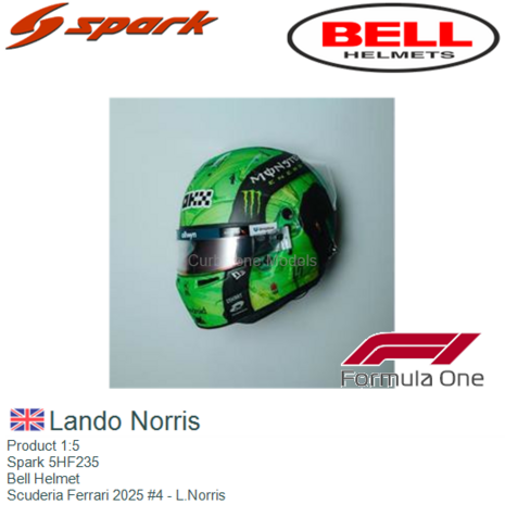 Product 1:5 | Spark 5HF235 | Bell Helmet | Scuderia Ferrari 2025 #4 - L.Norris