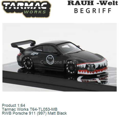 Product 1:64 | Tarmac Works T64-TL053-MB | RWB Porsche 911 (997) Matt Black