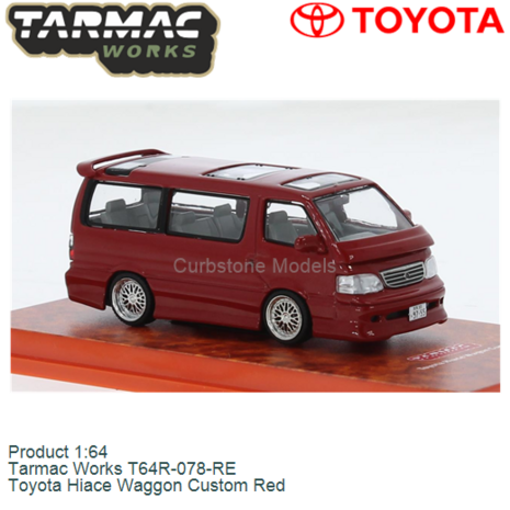 Product 1:64 | Tarmac Works T64R-078-RE | Toyota Hiace Waggon Custom Red