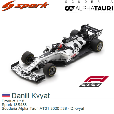 Product 1:18 | Spark 18S488 | Scuderia Alpha Tauri AT01 2020 #26 - D.Kvyat