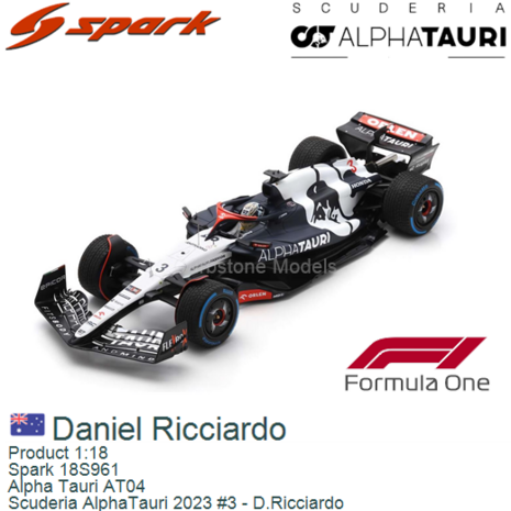 Product 1:18 | Spark 18S961 | Alpha Tauri AT04 | Scuderia AlphaTauri 2023 #3 - D.Ricciardo