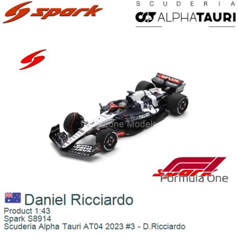Product 1:43 | Spark S8914 | Scuderia Alpha Tauri AT04 2023 #3 - D.Ricciardo