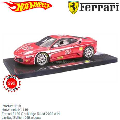 Product 1:18 | Hotwheels K4146 | Ferrari F430 Challenge Rood 2008 #14