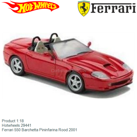 Product 1:18 | Hotwheels 29441 | Ferrari 550 Barchetta Pininfarina Rood 2001