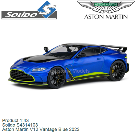 Product 1:43 | Solido S4314103 | Aston Martin V12 Vantage Blue 2023