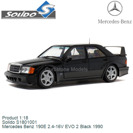 Product 1:18 | Solido S1801001 | Mercedes Benz 190E 2.4-16V EVO 2 Black 1990