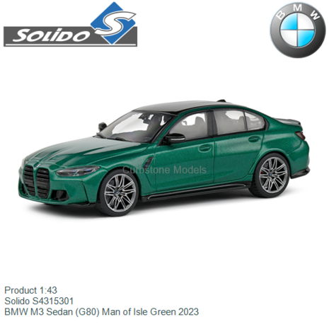 Product 1:43 | Solido S4315301 | BMW M3 Sedan (G80) Man of Isle Green 2023