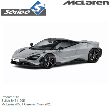 Product 1:43 | Solido S4311905 | McLaren 765LT Ceremic Grey 2020