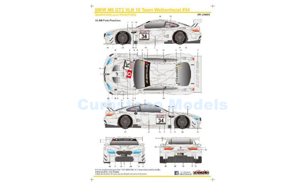 Product 1:24 | SK Decals SK24086 | BMW M6 GT3 Pro | Walkenhorst Motorsport 2018 #34 - C.Krognes