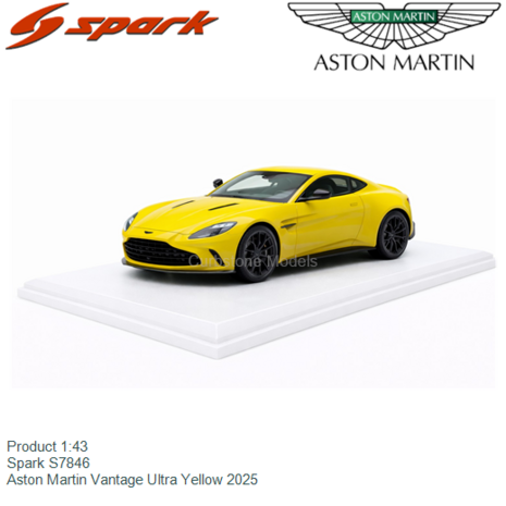Product 1:43 | Spark S7846 | Aston Martin Vantage Ultra Yellow 2025