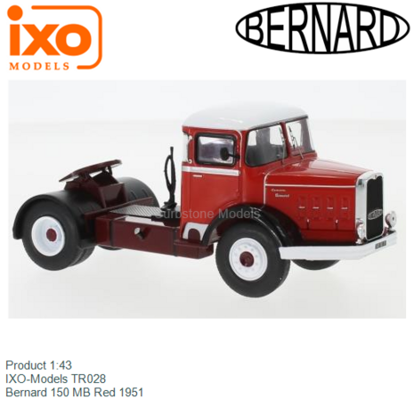 Product 1:43 | IXO-Models TR028 | Bernard 150 MB Red 1951