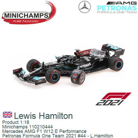 Product 1:18 | Minichamps 110210444 | Mercedes AMG F1 W12 E Performance | Petronas Formula One Team 2021 #44 - L.Hamilton