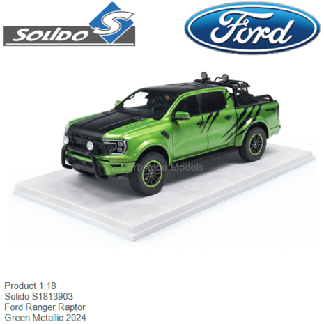 Product 1:18 | Solido S1813903 | Ford Ranger Raptor | Green Metallic 2024