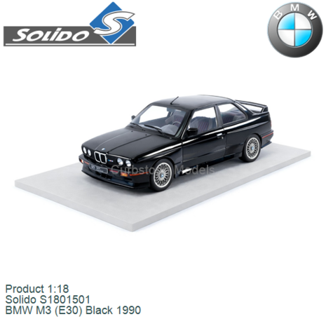 Product 1:18 | Solido S1801501 | BMW M3 (E30) Black 1990